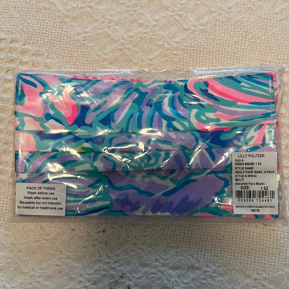 Lily Pulitzer Face Mask - Set of three